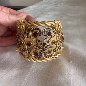 Linda Levinson 18k gold plated brass cuff $255